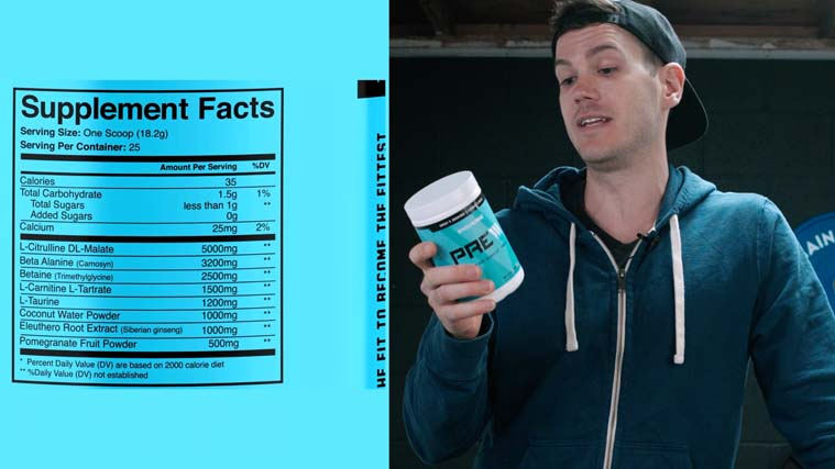 Nick Reading Swolverine's PRE Supplement Facts